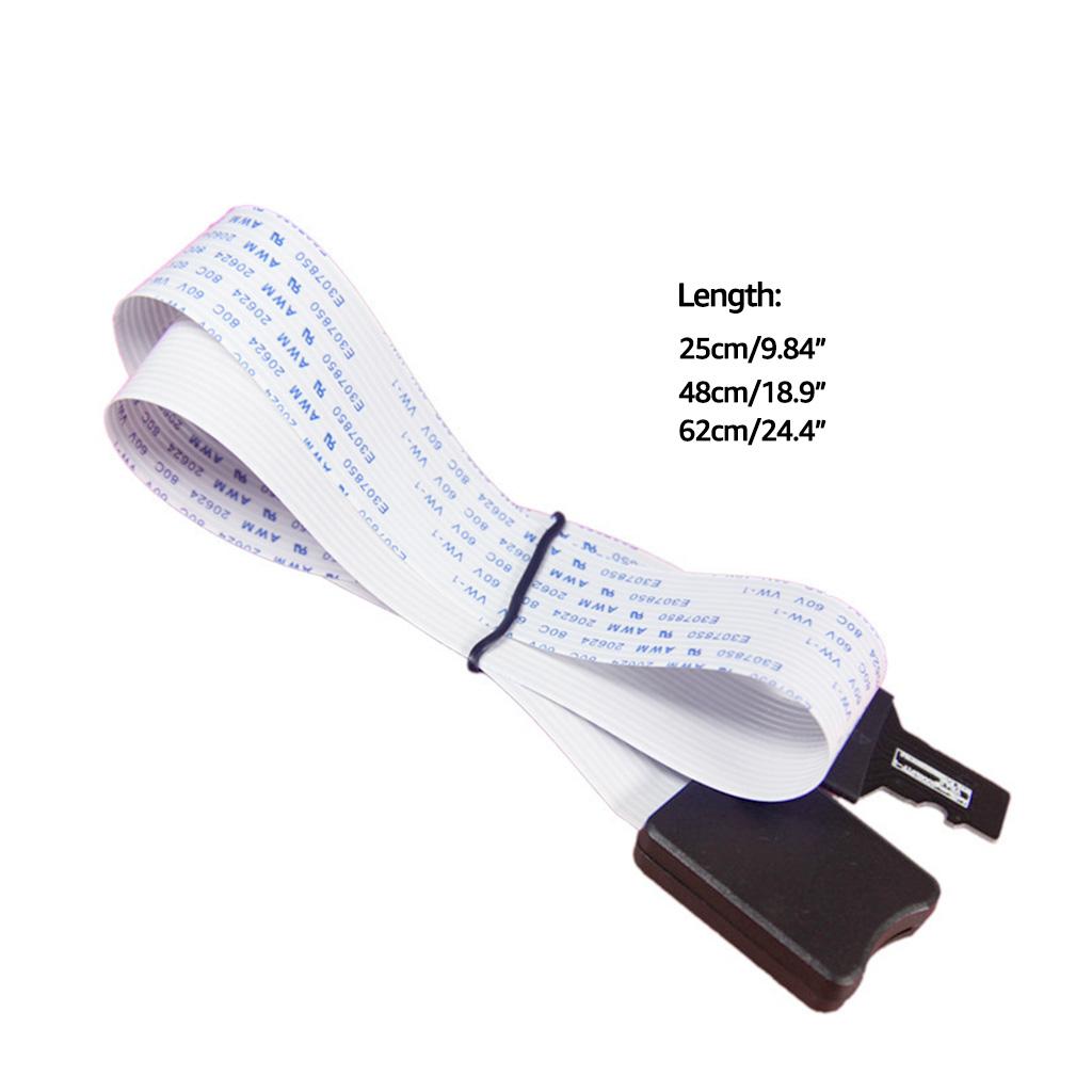 TF Extension Cable for Micr0 SD, High Efficiency Memory Card Extender, 25/48 / 62cm Card Extender Linker Cable
