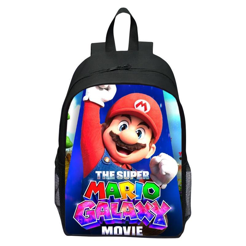 Super Mario Kids Backpack Elementary Student Cartoon Mario Print Bookbag New