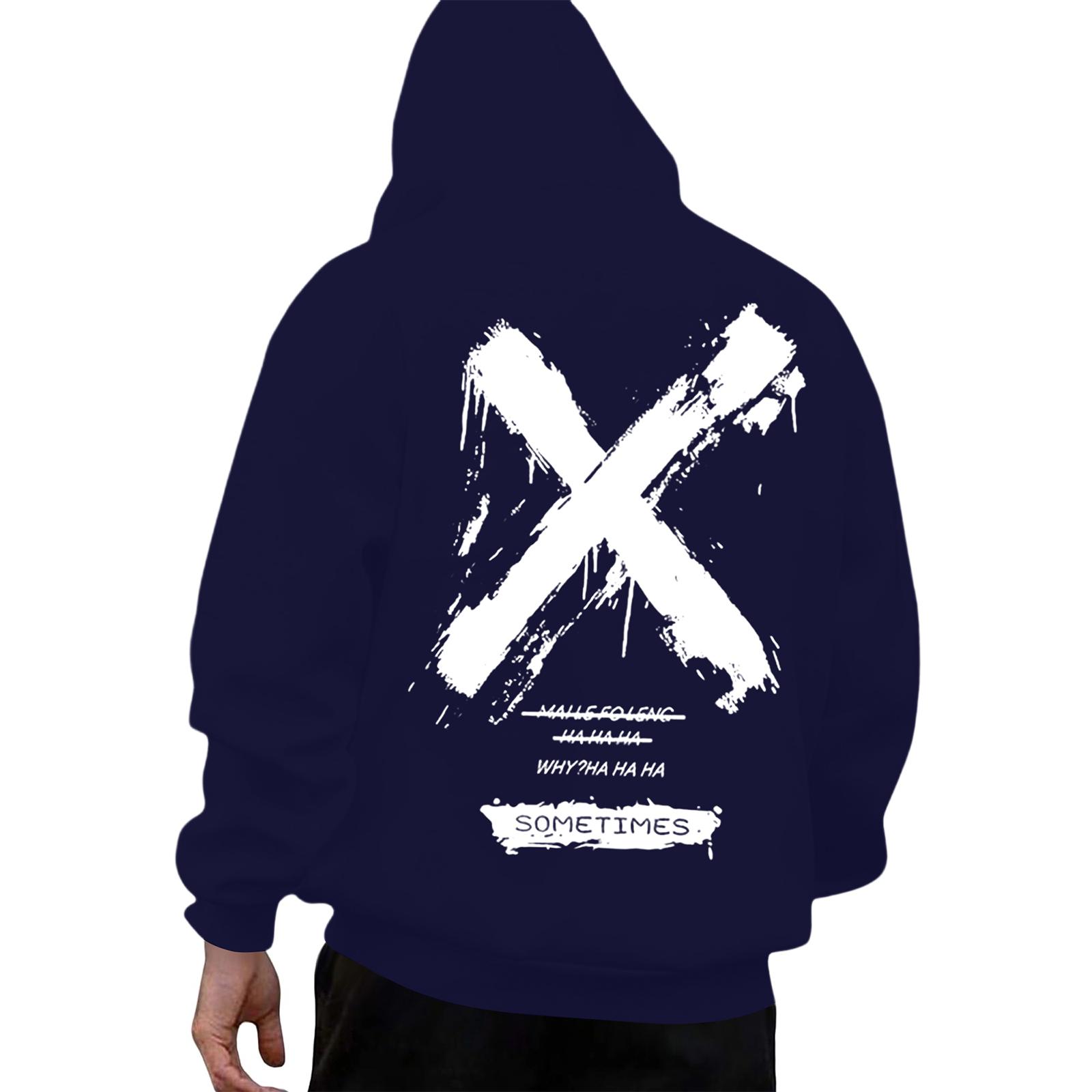 

Мужское худи с принтом на спине Модное худи Зимний топ Толстовки для мальчиков Мода M