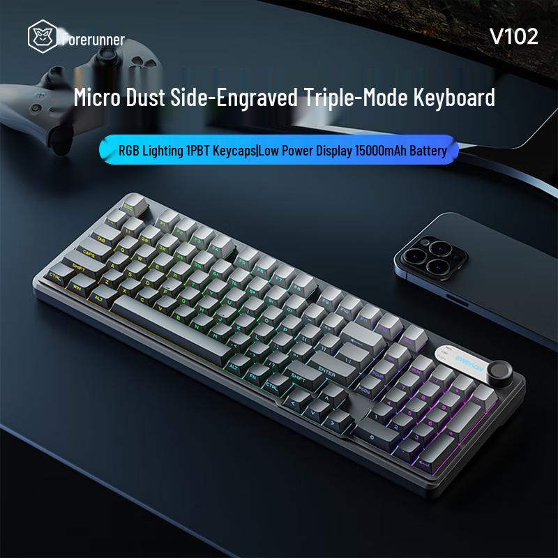 

EWEADN V102Ultra Tri-Mode Wireless Membrane Keyboard with Screen