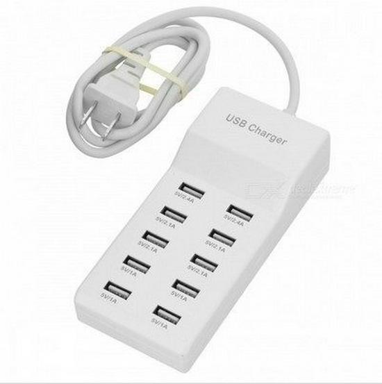 100W 20-Port Multi-Device USB Charger for Phones