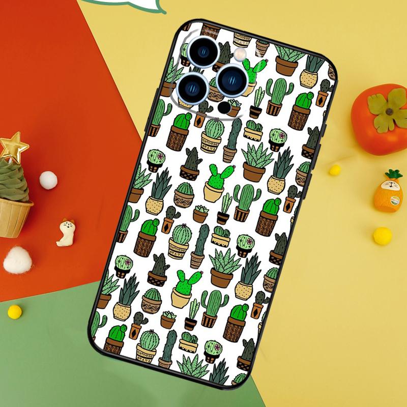 Cactus Succulent Phone Case For iPhone 17 Pro Max 16 15 13 12 11 14 Pro Max Plus 12 13 Mini 16e 17 Air Cover