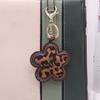 Korean Leather Leopard Print Flower Keychain Car Keyring Handbag Backbag Bag Pendant Hanging Ornament