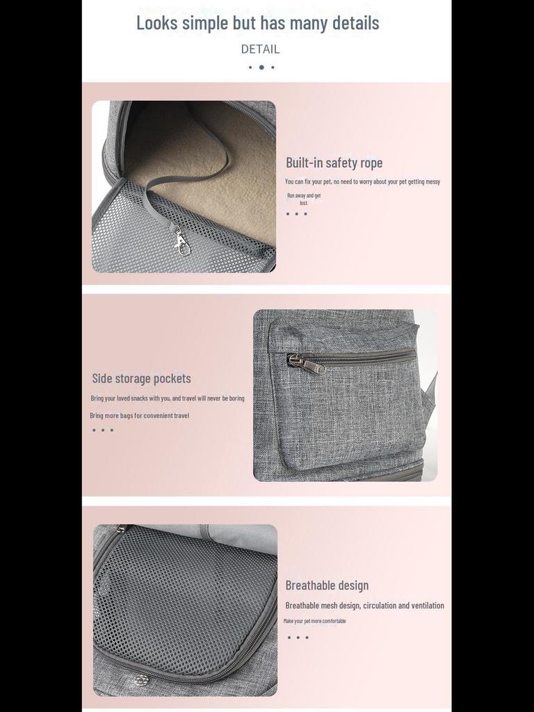 Portable Foldable Pet Backpack - Breathable, Wear-resistant Oxford Cloth for Cats and Dogs