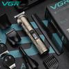 VGR 110 Cortapelos Multifuncional 6 en 1, Cuerpo Metálico Retro Recortador de Vello Corporal Empujador de Tallado para el Hogar, Recortador de Vello Nasal Afeitadora de Cabello Pantalla Digital Afeitadora