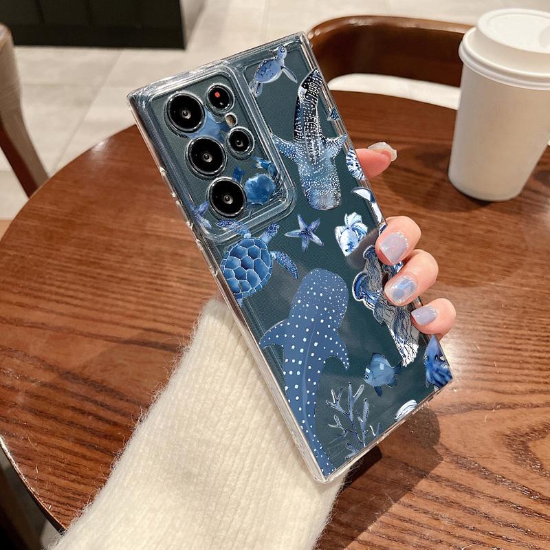 Blauwal-Muster Hülle Für Samsung Galaxy S26 S25 S24 Ultra S23 S25 FE A57 A17 A37 A16 A56 A55 A15 A35 A36 Weiche TPU Handyhülle