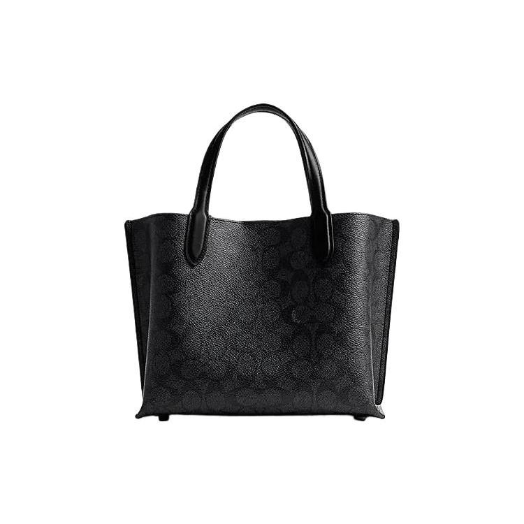 Coach Willow PVC, Textile Tote Bag, Shopping Bag, Handbag Medium Womens Black
