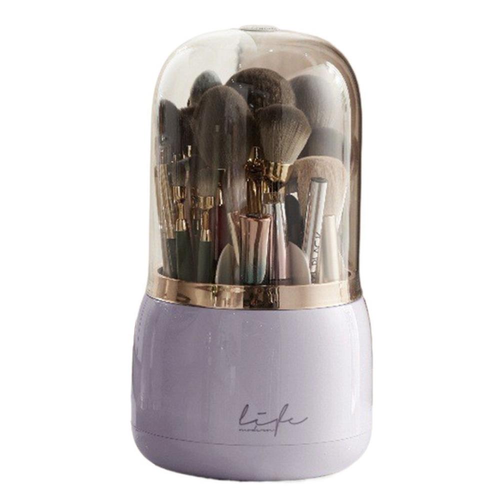 Transparent 360° Rotating Brushes Holder Large Capacity Makeup Brush Storage Tube Storage Tube