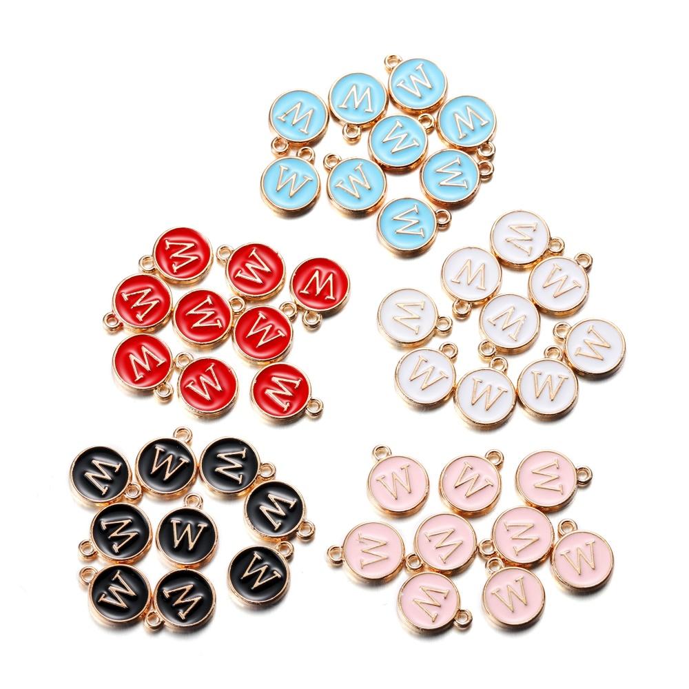 20Pcs 12*15mm A-Z Letter Charms Enamel Charms Alphabet Initial Letter Handmade Pendant for DIY Bracelet Necklace Jewelry Making