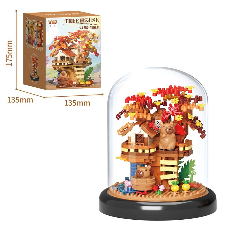 Componente educaționale blocuri de construcție cu particule mici floare capibara trandafiri de grădină crin flori nemuritoare jucării bloc decorativ