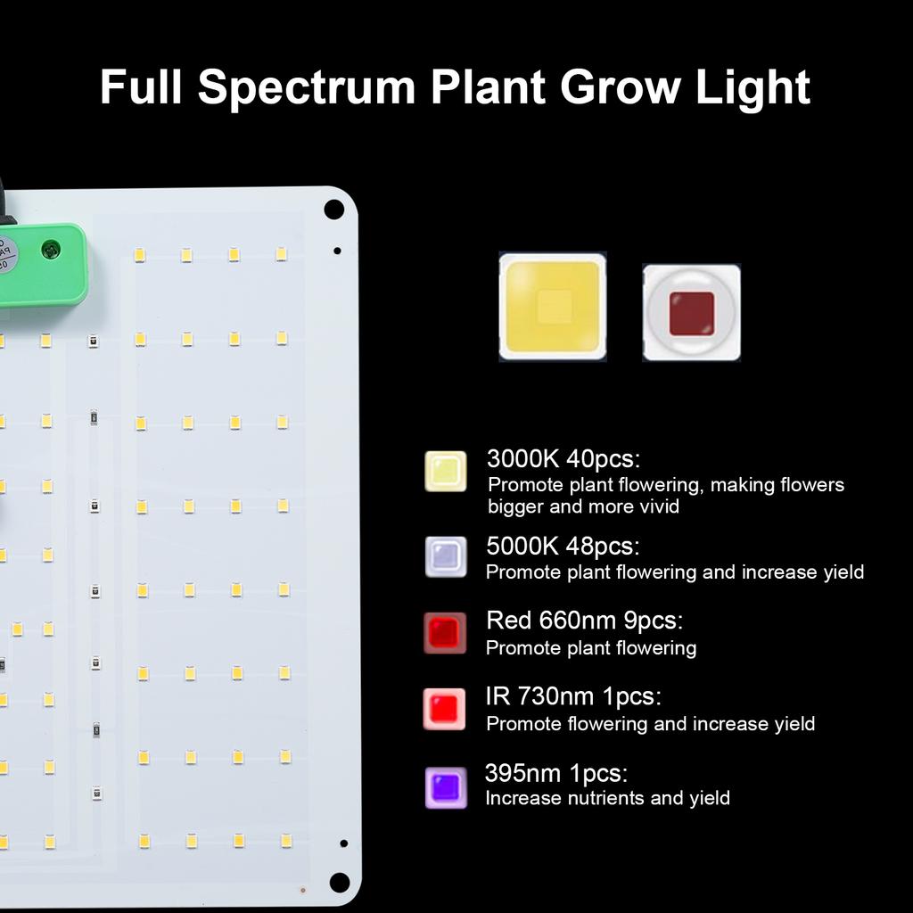Full Spectrum Growth Light LED Indoor Plant Supplement Light 3000K 5000K IR UV Grow Light for Green