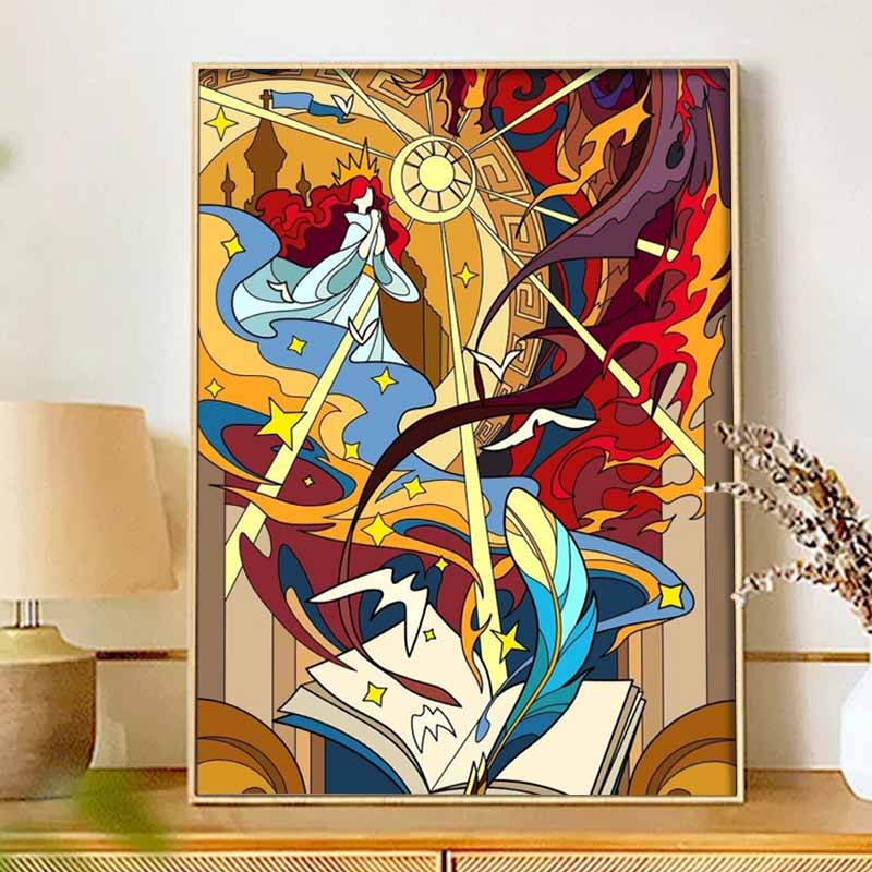 Disney diamond painting full drill 5D magical book and feather diamond art home decor creative handicrafts
