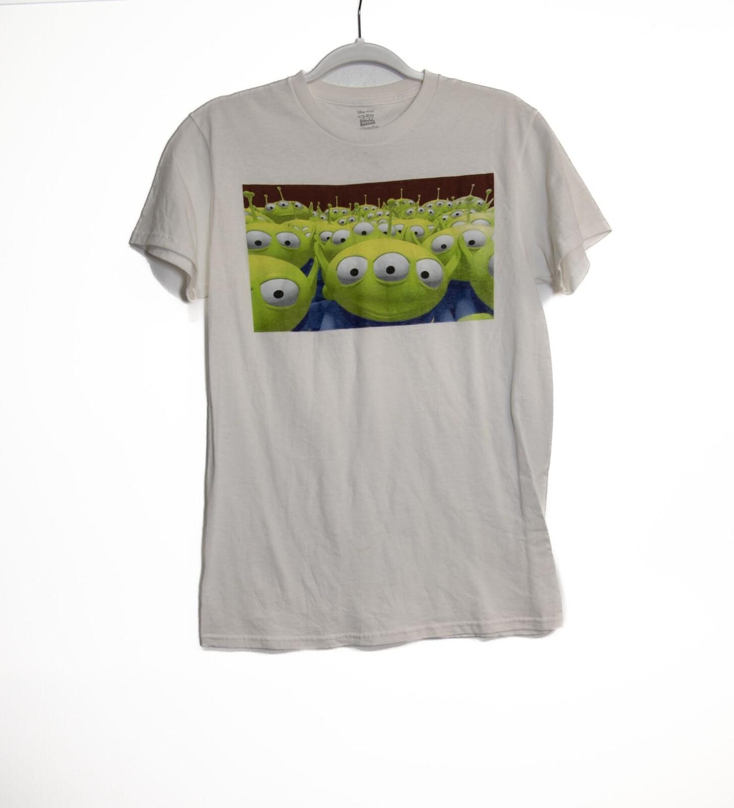 Disney Pixar Toy Story Alien Graphic T-Shirt White Crew Neck Mens Size S S