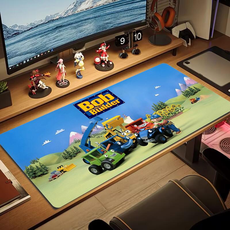 Bob The Builder anime Mouse Pad Large Gaming Table Cushion Non-slip Laptop Tablet Big Mousepad XXL Mat Mini PC Playmat With Lock edge_XIA