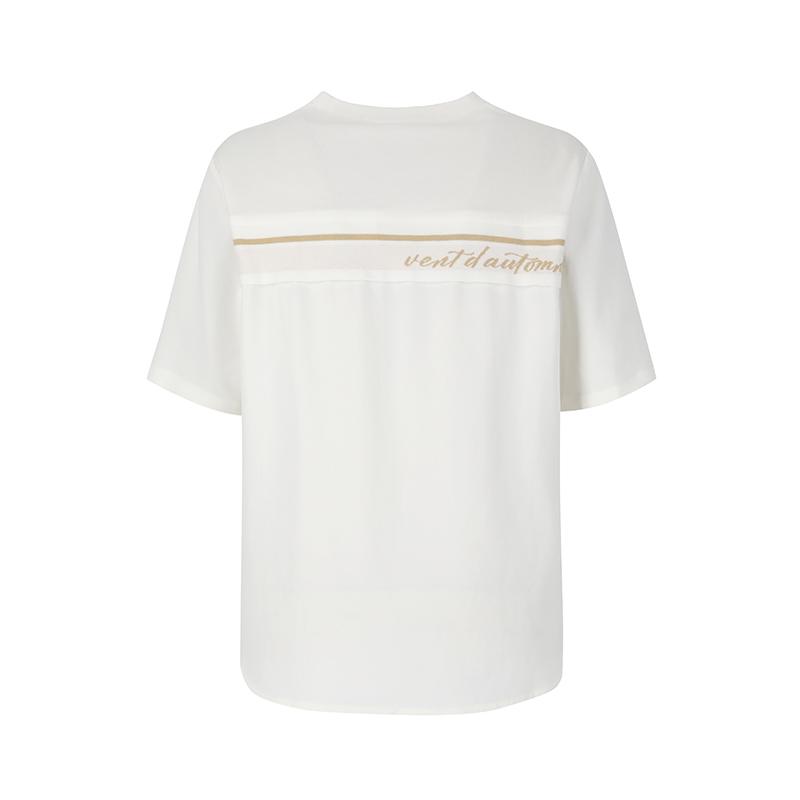 VISITINNEWYORK Lettering Short Sleeve Blouse (Vz7Ss10)