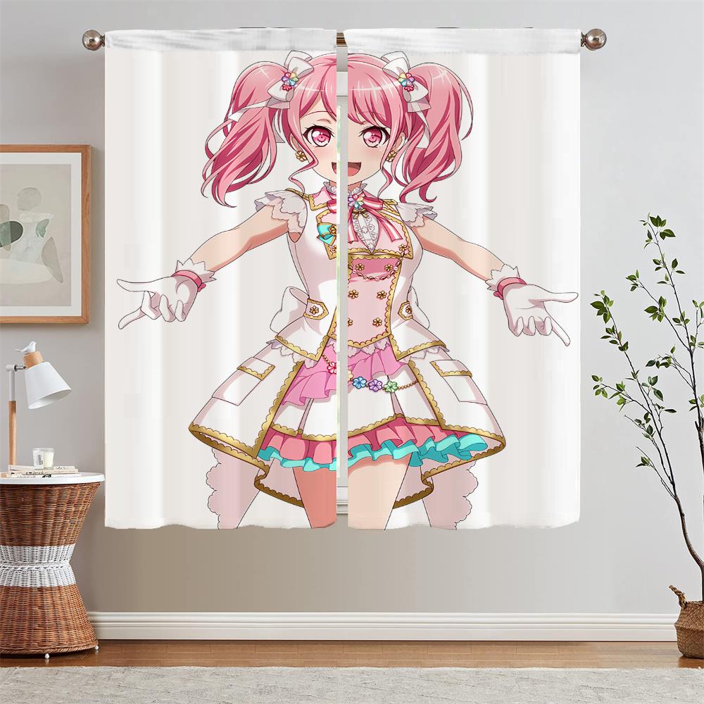 

Bang Dream Blind Bathroom Curtains Livingroom Curtain Bedroom Decoration Luxury Living Room Curtains Blackout Partition Curls W50xH70cmx2pcs-CL