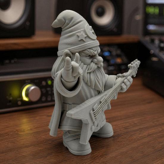Huaqianguhh Funny Rocker Gnome Figurines, 3D Printed Musical Figurine with Guitar, Garden Decoration, Statue, Gift for Music Lovers