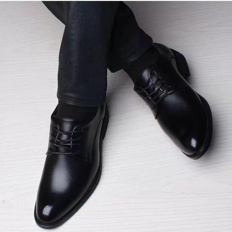 A piece of spring and autumn British casual business dress leather shoes men's shoes inner height increase single shoes shoes casual shoes