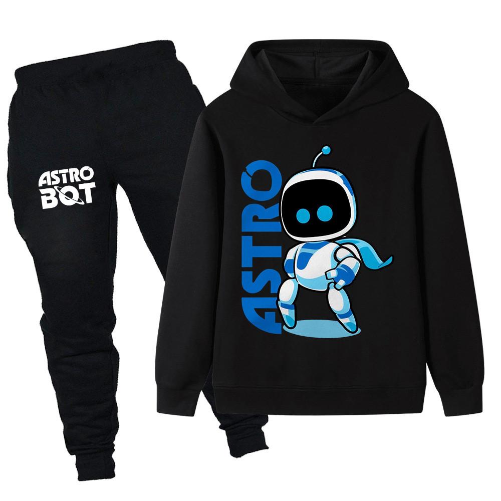 

PB1337 Kids Boys Girls Astro Bot Printed Long Sleeves Hoodie Trousers Sets 110cm