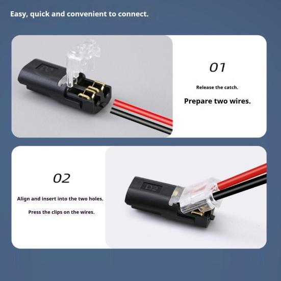 10/20/30/50Pcs Wire Plug-in Connector with Locking Buckle Low Voltage Wire Quick Connector Quick-Clip Fasteners Multi-Purpose Snap-On Blocks