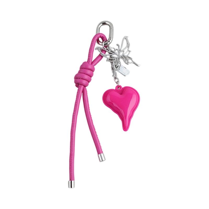 Fashion Keychain Phone Charm Stylish Heart Bag Pendant Keyring Stylish Bags Accessory for Backpack and Purse Handbag