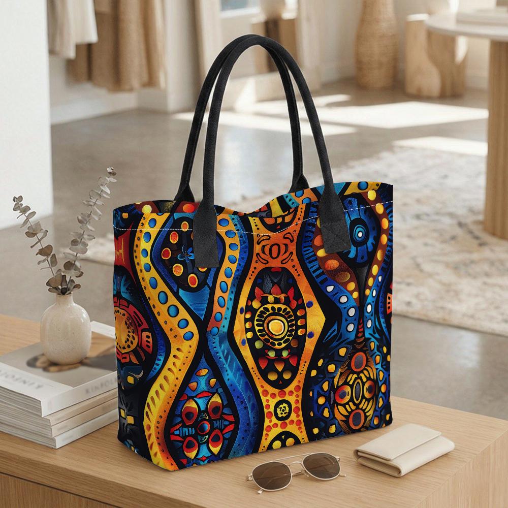 Bohemian Tribal Print Large Capacity Tote Bag for Daily Use