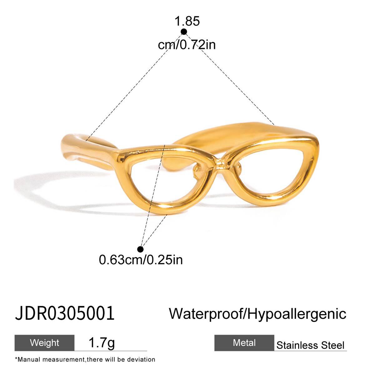 Праздничный стиль 18-каратное золото, солнцезащитные очки регулируемое кольцо-открывашка ювелирное изделие