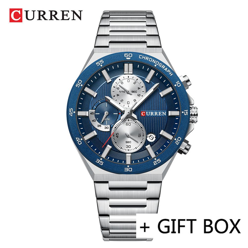 CURREN Herren Armbanduhr Wasserdicht Chronograph Herrenuhr Militär Top Marke Luxus Business Edelstahl Sport Männliche Uhr 8481