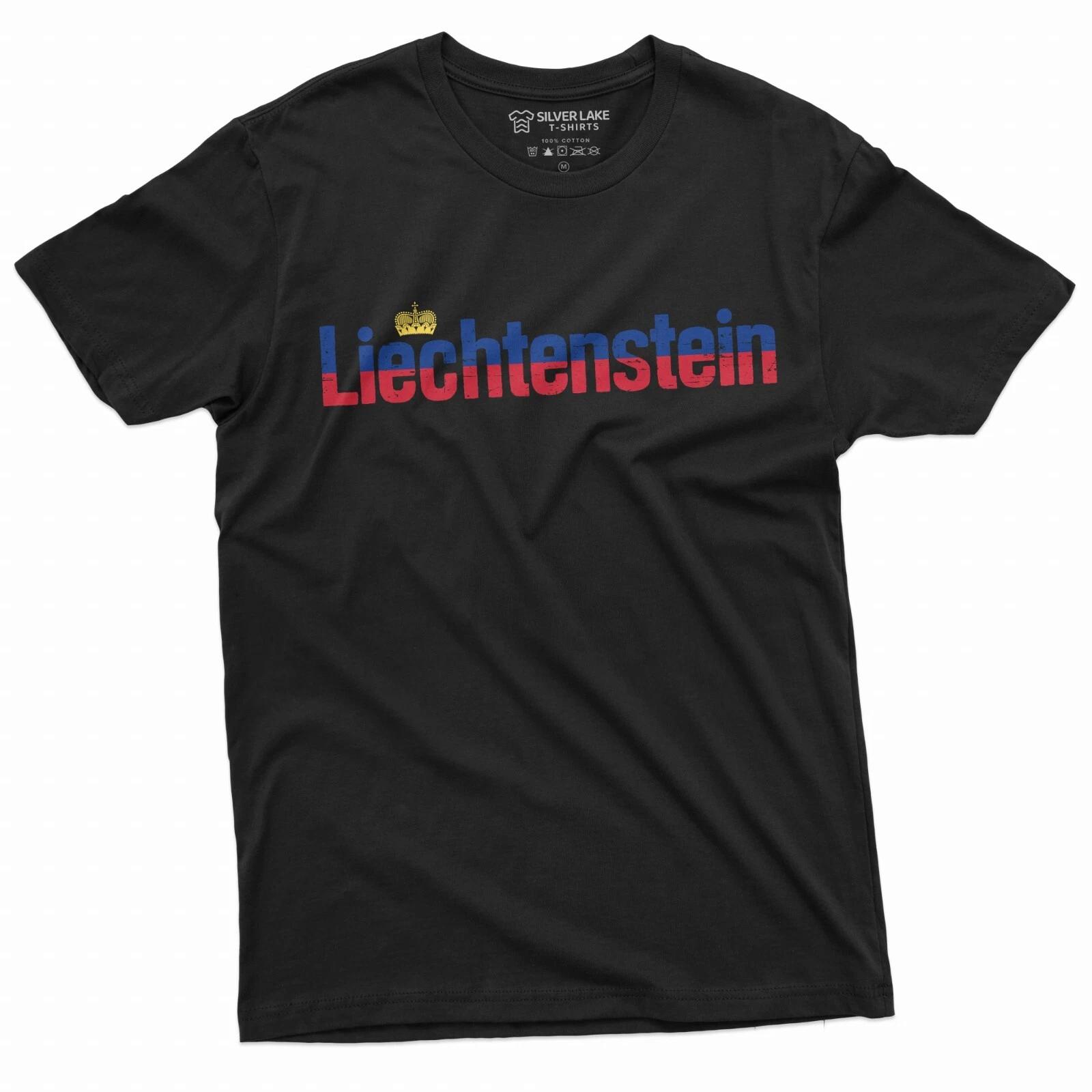 Men s Liechtenstein T-shirt Principality of Liechtenstein Flag Coat of arms Tee XXXXL