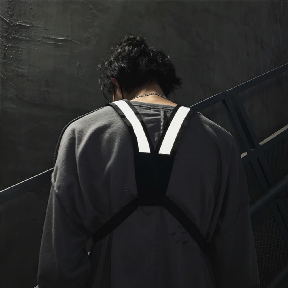 Men Women Fashion Chest Rig Bag Reflective Vest Hip Hop Streetwear Functional Harness Chest Bag Pack Front Waist Backpack