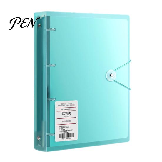 A4 Document Organizer Ring Binder with Folder, PP Waterproof Organizer, Paper Morandi Color File Keeper Large Capacity Expanding Folder for Office And