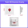 Automatic Key Reset Emergency Help Alarm Button with Pull Rope