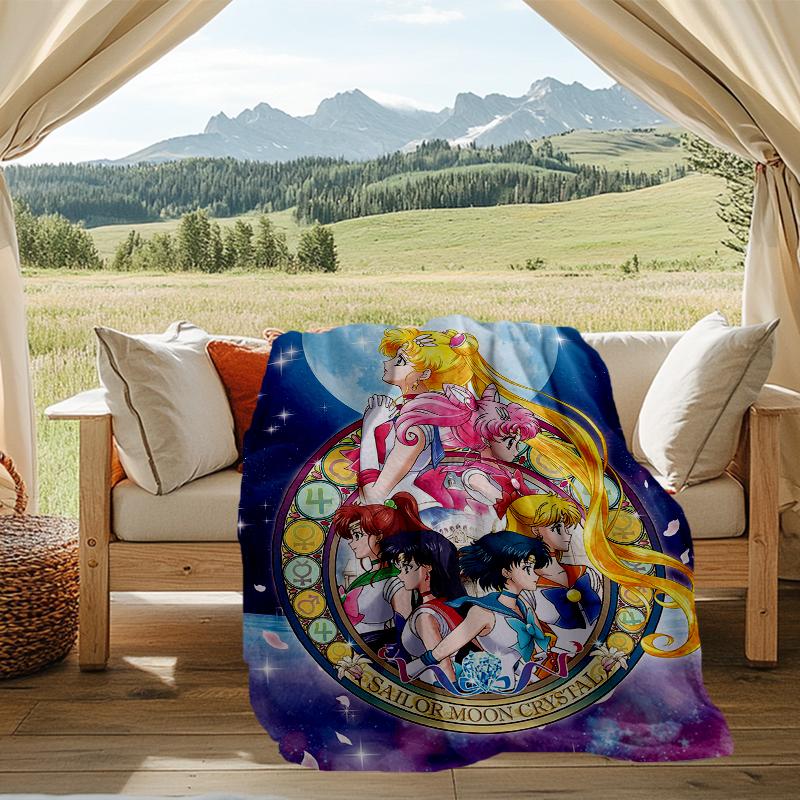 Moonlight Princesses Print Flannel Blanket, Soft Warm Lightweight Throw Blanket for living Room,Sofa Bed Camping office