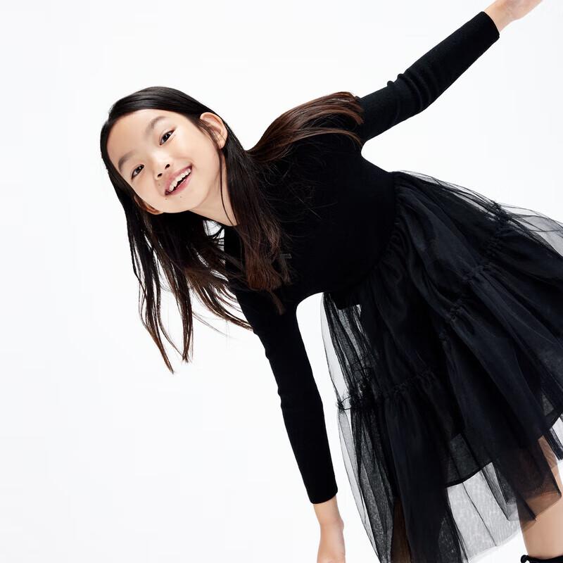 Little MO&Co. Girls  Wool Blend New Chinese Style Mesh Dress 120