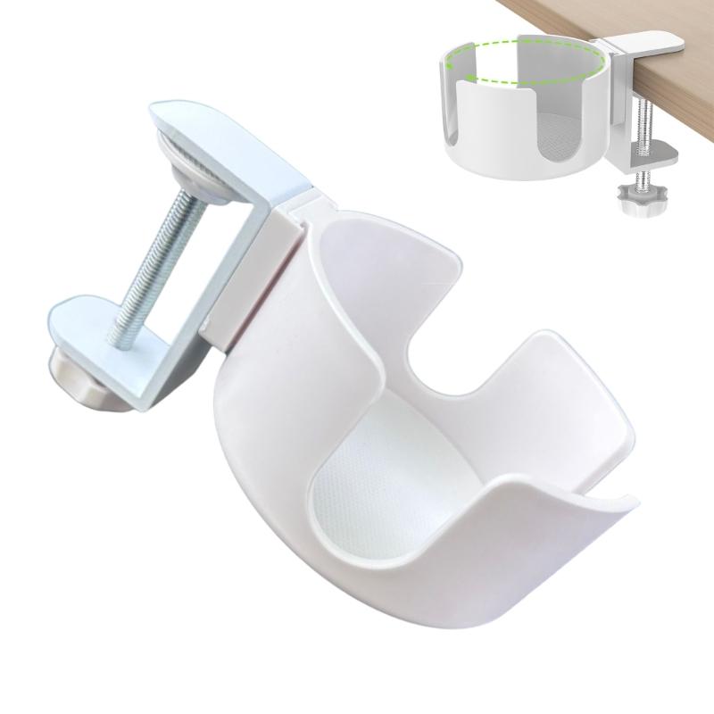 Praktyczny uchwyt na kubek montowany do biurka, modny, oszczędzający miejsce klips na napoje do stanowisk pracy, regulowany, solidny uchwyt biurkowy