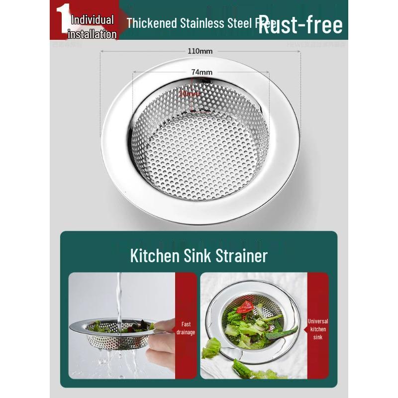Universal Stainless Steel Kitchen Sink Strainer & Drain Filter