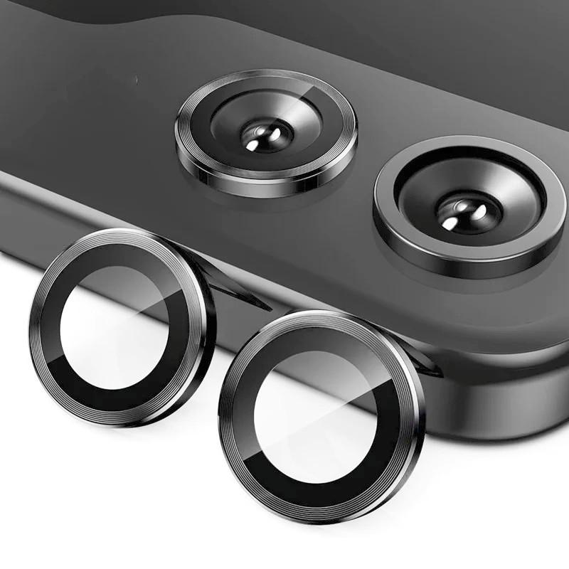 

For Samsung Galaxy Z Flip7 5G Camera Lens Protector WANLONFENG Metal CD Texture Tempered Glass Lens Film Black