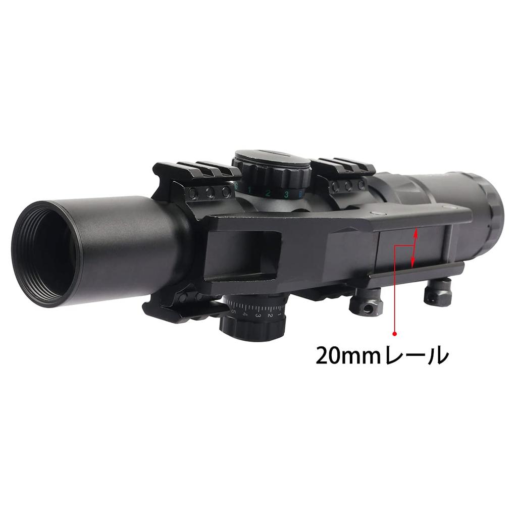 1.5-4x30BE Variable Magnification Riflescope, Mil-Dot Sight, Compatible with 20mm Rails, Airsoft Sight (One-Piece Mount Included)