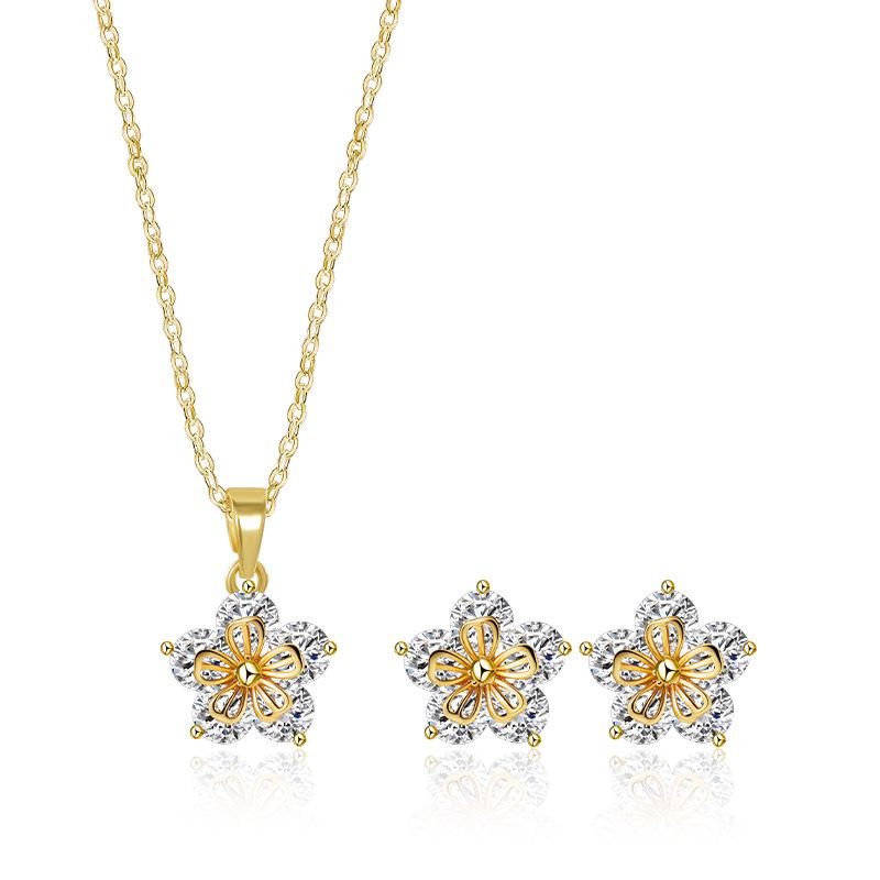 

Универсальный набор ювелирных украшений в корейском стиле с цирконами и изысканным дизайном Copper Alloy