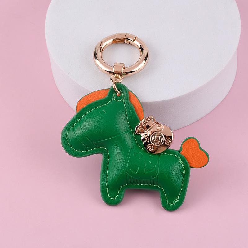 Pregevole Ciondolo Scuola in Pelle Cartoon - Portachiavi con Ciondolo Cavallo Carino Regalo