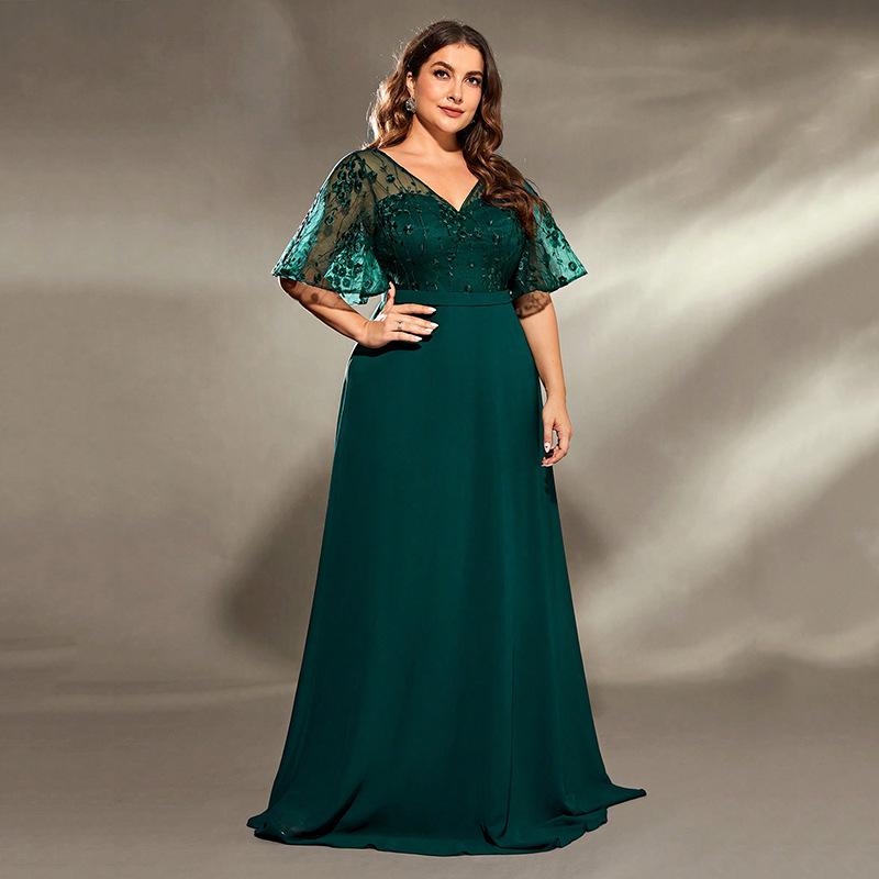 Navy Blue Elegant Evening Dress for Women - Slim Fit, Ideal for Banquets and Events