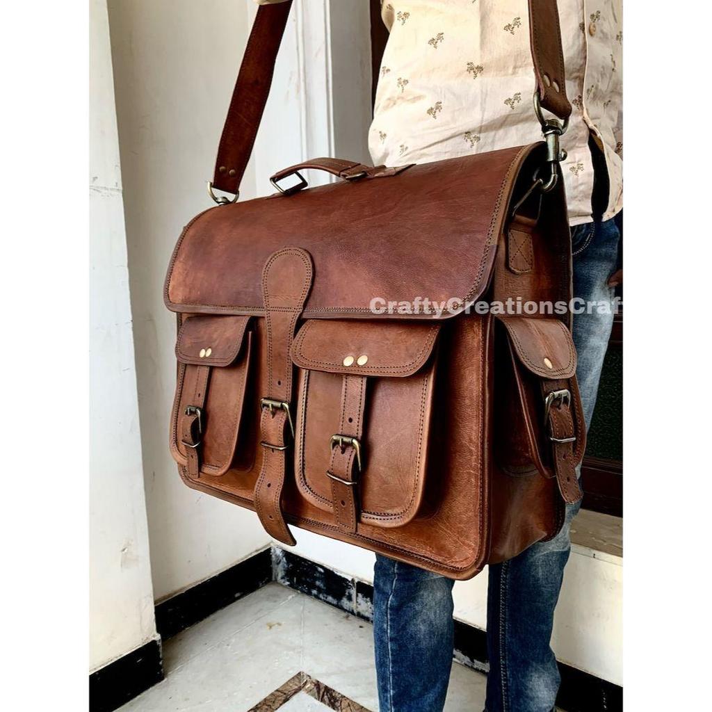 Shrrie Leder Messenger Bag Für Frauen - 16 Zoll Laptoptasche Vintage - Wasserdicht Business Tasche Mit Abnehmbarem Gurt