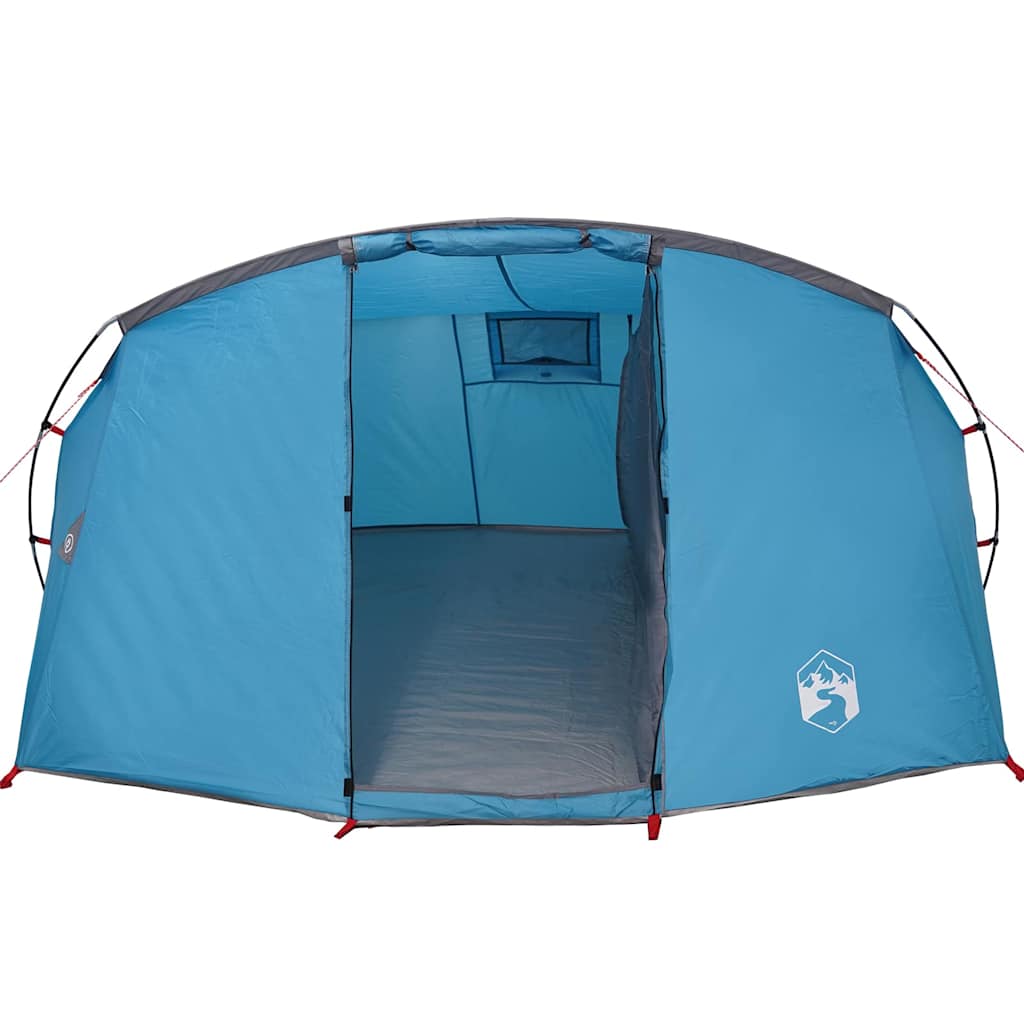 Tunnel Tent for 4 Persons with Roof in Blue and Grey 318 x 275 x 140 cm
