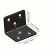 10pcs Heavy-Duty Black Stainless Steel L-Shaped Corner Brackets with Adjustable Height - Waterproof, Pre-Drilled