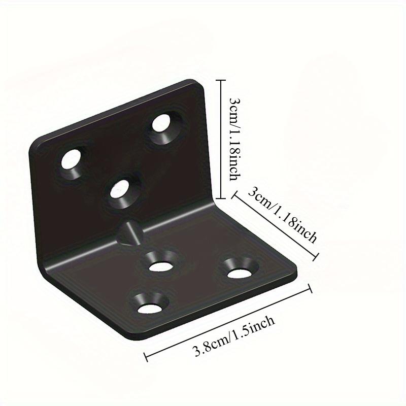 10pcs Heavy-Duty Black Stainless Steel L-Shaped Corner Brackets with Adjustable Height - Waterproof, Pre-Drilled