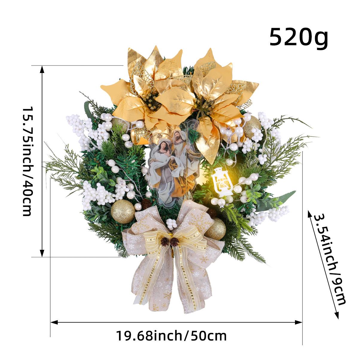 

40x50см Новинка Рождественский венок для домашнего декора, Рождественская гирлянда для украшения входной двери, искусственные цветы, Новогодняя декоративная гирлянда 40x50cm