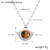 Retro Tiger Eye Fish Mouth Titanium Steel Necklace for Women - Fashionable Light Luxury Design