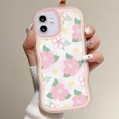 Flower Phone Case For iPhone 13 Case iPhone 15 14 Pro 12 11 Pro Max XR XS X 7 8 Plus SE 2020 Shockproof Silicone Soft Wavy Cover