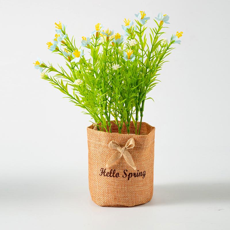 1Pc Potted Plant Northern Europe Simulated Flower Holiday Gifts Weave Modern Simplicity Hangings Home Decoration Plastic