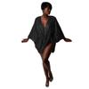 Spring New European And American Independent Station Women'S Clothing Shrinkled Beads Sexy Fashion Dress